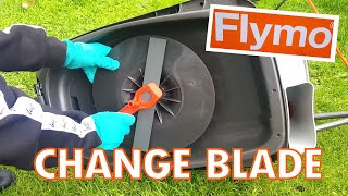 FLYMO EASIGLIDE 300 LAWNMOWER  HOW TO CHANGE THE BLADE  ADJUST THE DEPTH OF CUT ON THE FLYMO [upl. by Howzell]