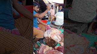 Huge piece of meat cuts shorts huge pieceofmeat meatcuts cow beefcutter butcherknife food [upl. by Annahsal]