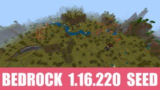 Minecraft Bedrock 116220 Seed Three villages on shattered savanna and huge ravine near spawn [upl. by Ladew]