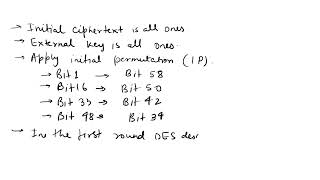 Compute the bits number 1 16 33 and 48 at the output of the first round of the DES decryption as [upl. by Leirbag]