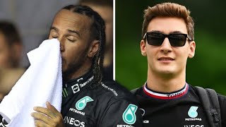 Lewis Hamilton offers his car parts to George Russell as Mercedes have no spares availableMercedes [upl. by Saber]