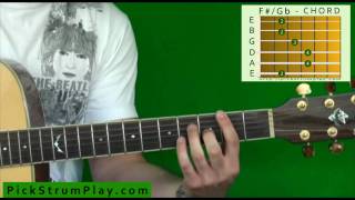 How to Play an F Sharp  G Flat Major Chord on Guitar [upl. by Fowkes]