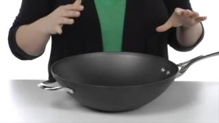 Calphalon Contemporary Nonstick Bronze 12quot Flat Bottom Wok SKU7960326 [upl. by Ahseiuqal]