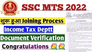 SSC MTS 2022 Income Tax Department Appointment for Document Verification in Western Region [upl. by Odiug233]