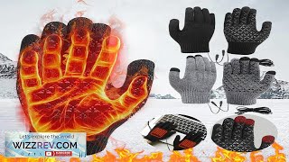 Electric Heated Gloves Winter Warm Gloves USB Touch Screen Gloves Motorcycle Snowboard Review [upl. by Ttezil]