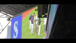 ENHYPEN First Pitch  Seattle Mariners 42924 Screen View [upl. by Einnig]