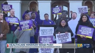 A push for healthcare worker minimum wage [upl. by Reinhardt117]