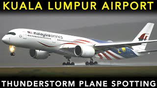 THUNDERSTORM Plane Spotting at KUALA LUMPUR AIRPORT  SCARY Go arounds amp landing [upl. by Rosenquist]