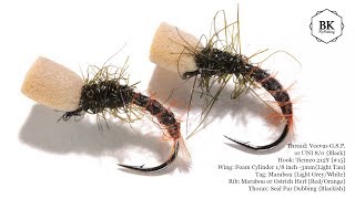 Tying quotFoam Midge Emergerquot  Buzzer Chironomid Blae Black Dry Flies by BK [upl. by Euk]