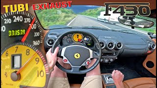 FERRARI F430 MANUAL with TUBI EXHAUST sounds INSANE on the AUTOBAHN [upl. by Bonar]