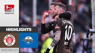 St Pauli Wins In Majority  St Pauli  SC Paderborn 21  Highlights  Matchday 27  BL2 2324 [upl. by Aleel]