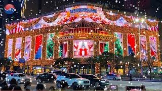 Christmas Lights Media FaçadeThe Most Colorful Shinsegae Department Store in Seoul [upl. by Citron]