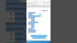 Cara membuat titik daftar isi otomatis [upl. by Rhetta]