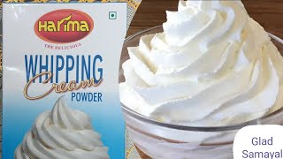 How to make whipping cream  by using Harima Whipping powder  Glad Samayal [upl. by Su22]