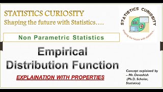 Empirical Distribution Function  Non Parametric Statistics English [upl. by Schnorr]