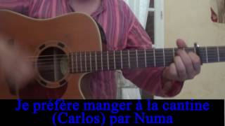 Manger à la cantine Carlos reprise guitare voix Cover 1972 [upl. by Adnamal935]