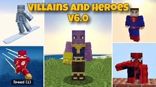 🔥 Best Superheroes Addon for Survival in MCPE 12140  Villains and Heroes V60 ❄️ [upl. by Siuqcram38]