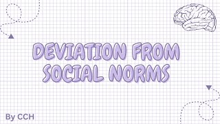 AQA ALEVEL PSYCHOLOGY  Psychopathology Deviation from social norms [upl. by Creamer]