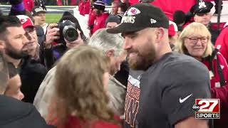 Taylor Swift and Travis Kelce celebrate after Chiefs defeat Ravens [upl. by Jenica169]