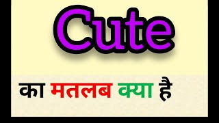 Cute meaning in hindi  cute ka matlab kya hota hai  word meaning english to hindi [upl. by Dloniger]