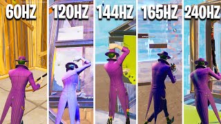 Fortnite 60hz vs 120hz vs 144hz vs 165hz vs 240hz UPDATED [upl. by Valentina482]