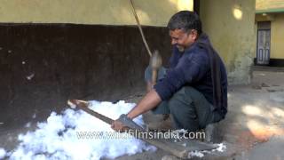 Dhunai or beating cotton in a razai  Dying jobs of India [upl. by Eirrod]