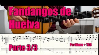 FANDANGOS de HUELVA Parte 33  Nivel Intermedio  Partitura  TAB PDF  Tempo Normal  Lento [upl. by Whale]