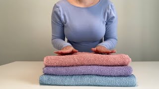 Soft Spoken ASMR  Folding Towels with Gentle Hand Movements for your Relaxation 🌸 [upl. by Dorrie]