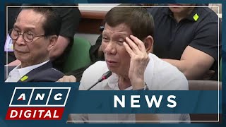 WATCH PH senators question expresident Duterte on drug war policy killings 12  ANC [upl. by Enomis550]