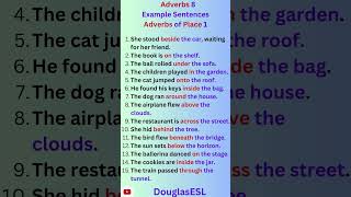 Adverbs 8 Adverbs of Place Example Sentences 1 preposition languagelearning english esltutor [upl. by Erdrich]