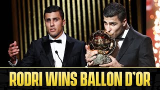 Rodri becomes first Man City player to win the Ballon dOr 🏆  CBS Sports Golazo [upl. by Erdreid]