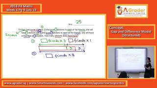 2018  P4 Maths  Week 4  Pg 9  Qns 19 Gap and Difference Model Structured [upl. by Culhert]