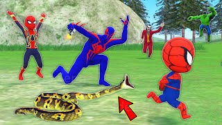 team spider man vs bad guy joker ► spiderman 2099 Rescue kid SpiderMan from snake funny animation [upl. by Sanbo]