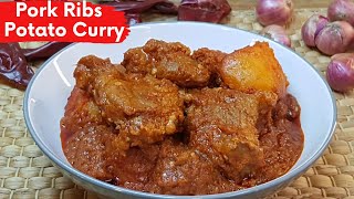 Delicious Tender Dry Pork Ribs Curry with Potato Recipe [upl. by Ellehciram150]