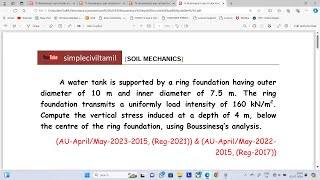 Boussinesqs equation circular problem 3 [upl. by Reede]