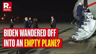 Did US President Joe Biden Wander Off Into An Empty Plane White House Issues Clarification [upl. by Nosreffej]