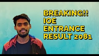 IOE entrance 2081 result [upl. by Nnylacissej]