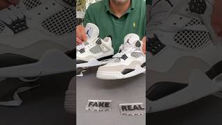 Fake vs Real Nike Air Jordan 4 Retro Military Black Sneakers [upl. by Ymmac]