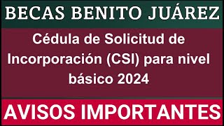 🎯AVISO URGENTE 📆¿FECHAS 📆Cédula de Solicitud de Incorporación en Línea ¡Beca Benito Juárez [upl. by Herrah279]