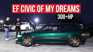 22 Liter K20 Swapped Into This EF Civic Making 320hp [upl. by Tinya453]