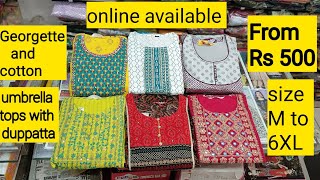 Georgette and cotton tops with duppatta✨From Rs500 ✨ size  M to 6XL [upl. by Netram]