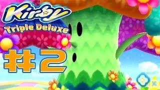 Kirby Triple Deluxe 3DS  100 Walkthrough Part 2 Fine Fields Boss Flowery Woods 22 HD [upl. by Siraved]