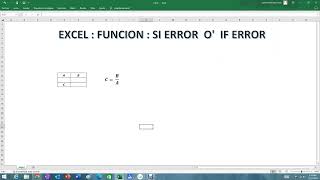 EXCEL  FUNCION  SI ERROR O IF ERROR VERSION DE EXCEL EN INGLES [upl. by Helsie]