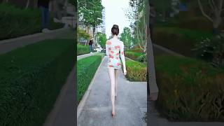 Pretty Girl cat walk in the garden modeling beauty beautifulgirl [upl. by Eidassac]