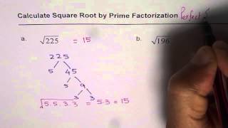 How to Find Square Root by Prime Factorization [upl. by Aicel]