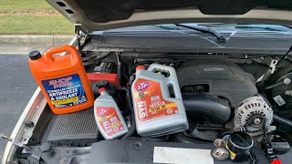 Changing oil  oil filter and thermostat on 2007 Chevy Tahoe [upl. by Annocahs]