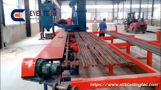 Steel Pipes  Steel Bar  Rebar Auto Shot blasting Machine Working Video [upl. by Saylor]