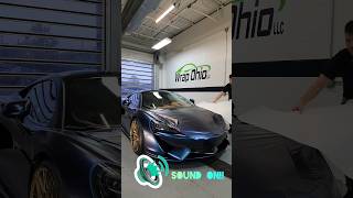 Wrapping this McLaren 570s in Avery Dennisons new Satin Frozen Ocean asmr vinylwrap viral shorts [upl. by Naeroled299]