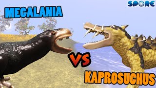 Megalania vs Kaprosuchus  Prehistoric Beast Battle S3E10  SPORE [upl. by Adehsar]