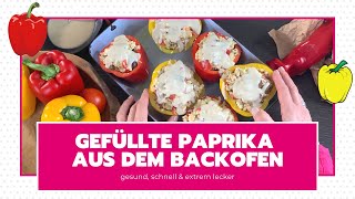 VEGETARISCH gefüllte Paprika mit Reis amp Champignons  einfach amp lecker [upl. by Irihs]